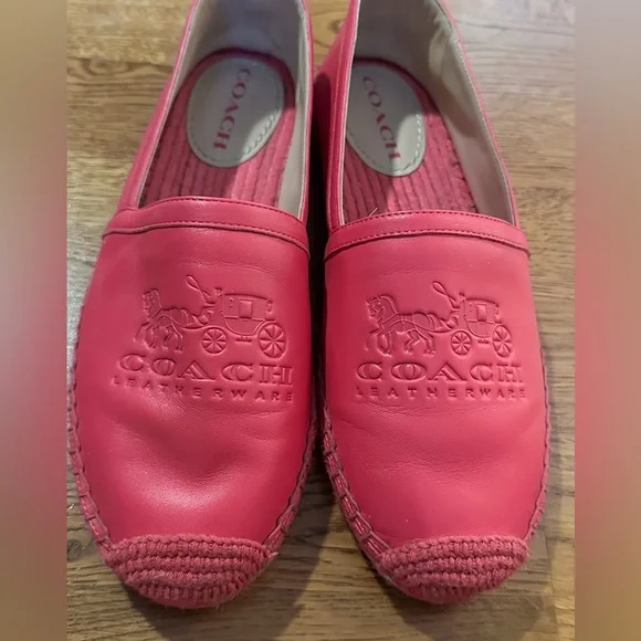 Coach Charlie Espadrille Bold Pink Flats Size 9 - Picture 8 of 16